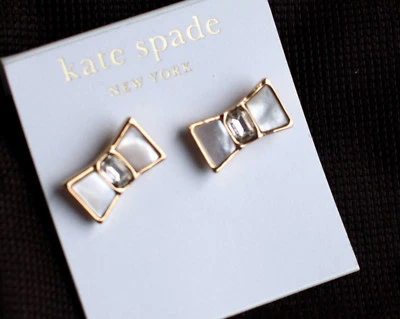 Kate Spade BEAU СЕРЬГИ «BOW SHOPPE» золотой перламутр свадебная оболочка новый с Ярлыками - Изображение 1 из 4