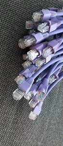 2FT 23AWG Cat6 RJ45 Purple LAN Network Ethernet UTP Patch Cable Snagless Boot - Picture 1 of 3