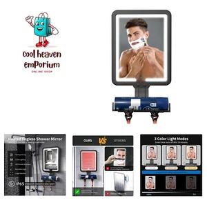 Large Rechargeable Fog-Free Shower Mirror - 3 Color Modes for Perfect Grooming - Picture 1 of 10