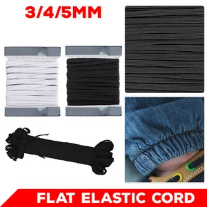 3mm/4mm/5mm Elastic Cord Nylon Spandex Cotton Black White Craft Sewing 1m–100m - Picture 1 of 17
