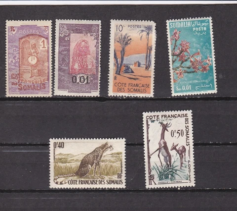 SOMALIA and SOMALI COAST Collection of unused, includes Cheetah & an overprint Cover