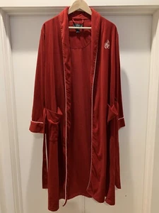 Vintage Lauren Ralph Lauren Monogramm Rot Morgenmantel Small Damen Samt Weich - Bild 1 von 5