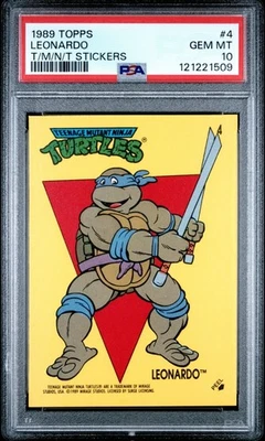 Leonardo #4 TMNT Stickers PSA 10 GEM MT 🐢 (Topps, 1989) - Image 1 of 2