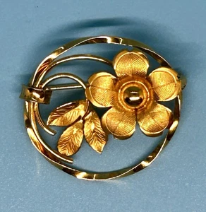 Vintage Signed C.R. Co. 12k Gold Filled Flower Brooch - Picture 1 of 7