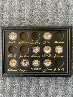 BASEBALL LEGENDS Partial Set Of 10 24K Gold Plated State Quarters w/Display - Image 1 of 4