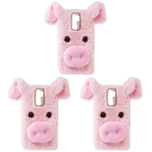 1PC Telefonhülle Pig Series Niedliche weiche Plüsch-Telefonhülle Kompatibel mit - Picture 1 of 12