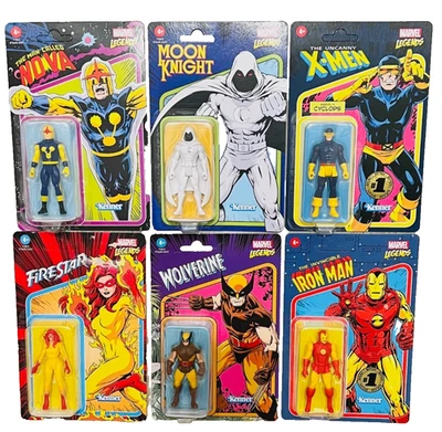 LOTE de 6 bonecos colecionáveis Hasbro Kenner Marvel Legends 3,75 polegadas X-Men Moon Knight - Imagem 1 de 4