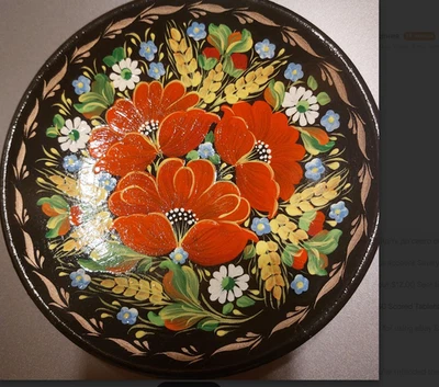 NUEVO Plato de pared ucraniano pintado a mano hecho a mano, tamaño 6 " Foto 1 de 4