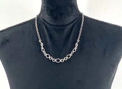 Designer Carolyn Pollack Sterling Silver Chain Link Necklace 19” Adjustable 16” - Image 1 of 4