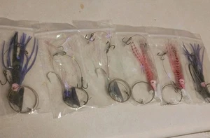 Mac A Hoo 5" Jet Head W/ Ballyhoo Trolling Rigged Wire Leader Lure 2-7 MPH - Picture 1 of 3