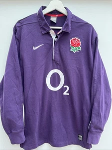 England 2009/10 Away Rugby Shirt Nike Purple Long Sleeve Mens Large L - Bild 1 von 11