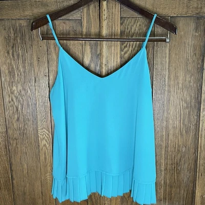 Halogen Women S Camisole Top Adjustable Spaghetti Strap Pleated Hem V Neck - Image 1 of 4