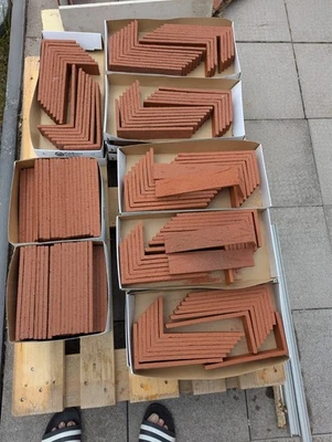 2qm klinker riemchen außen rot,240x9x52,neu +240stk Eckriemchen Eckriemchen - Bild 1 von 4