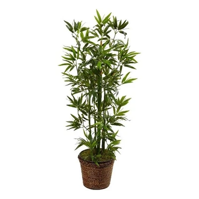 Почти натуральное 48-дюймовое бамбуковое искусственное дерево в спиральной веревочной сеялке зеленое/коричневое - Изображение 1 из 3