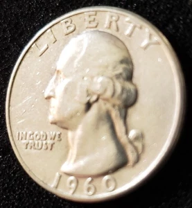 1960 (P) Washington Quarter 90% Silber #330060 tatsächliches Bild - Bild 1 von 3