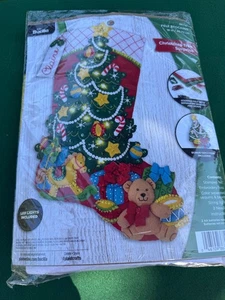 Bucilla Christmas Tree Surprise Stocking Kit W Led Lights included New - Picture 1 of 6