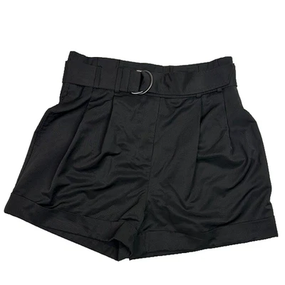 Pantalones Cortos Elizabeth And James Negros Cintura Alta Cinturón Talla 12 Foto 1 de 4
