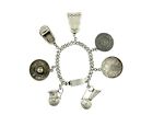 Big Mexican Sterling Silver Sombrero, Sandal, Bell, Pitcher, Charm Bracelet