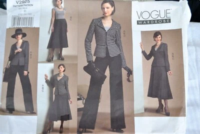 Schnittmuster Vogue 2925  Kleid  Gr. 12 - 16 neu Blazer Rock Top Hose Jacke - Bild 1 von 3