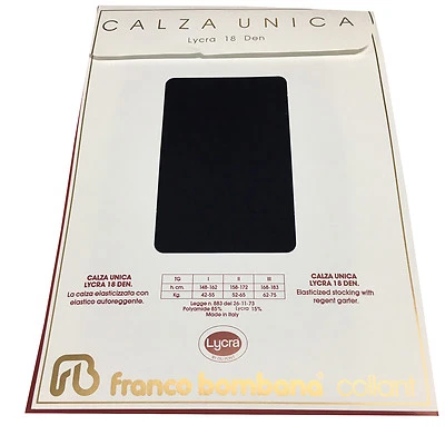 FRANCO BOMBANA calza autoreggente 18 den blu balza pizzo con silicone cm 13 - Imagem 1 de 3