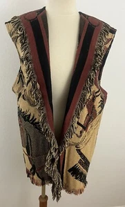 Chaleco tejido tapiz con flecos para mujer Sugar Street Weavers de colección caballo pony - Imagen 1 de 13