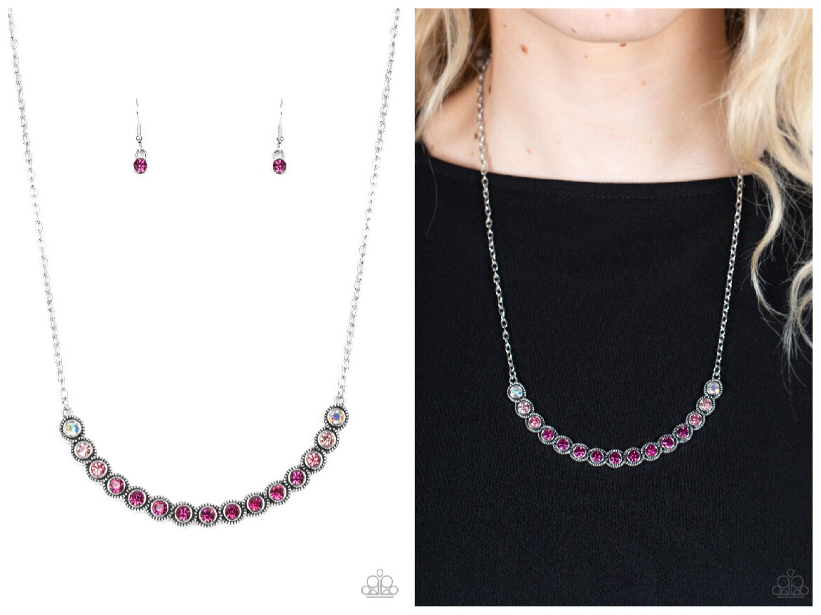 Trimmings Pink Necklace, Earring 