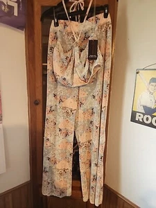 Womans 2 Piece Halter Pants Set Floral Size XXXL (21) New With Tags Summer Must! - Picture 1 of 5