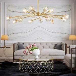 43" Modern Sputnik Crystal Chandelier 18-Light Ceiling Light Pendant Fixtures - Picture 1 of 13