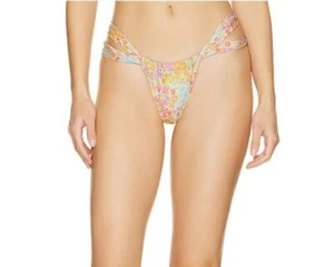 NEW Stone Fox Swim Bijou String Bikini Bottom in Flower Fields Beach Sun Size XL - Picture 1 of 2