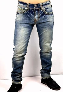 True Religion Mens Rocco Estor Medium Wash Super T Relaxed Skinny Jeans - 107844 - Picture 1 of 8