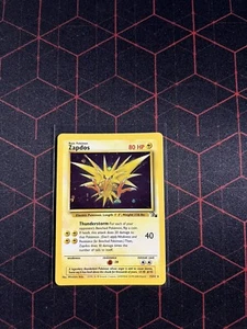 Zapdos 15/62 Fossil Base Set Corrected Holo Rare 1999 Vintage Error Pokemon Card - Picture 1 of 7