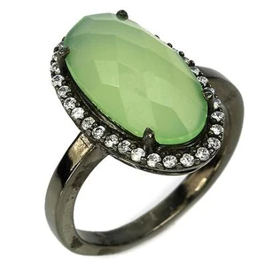 Ring Chalcedon. Silber 925 schwarz rhodiniert - Bild 1 von 1