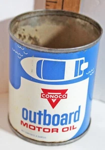 Vintage Conoco Außenborderöl 8 Oz Dose Top Zustand - Bild 1 von 5