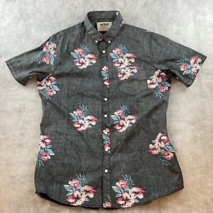 Urban Pipeline Men’s XL Gray Cotton Floral Short Sleeve Button Shirt
