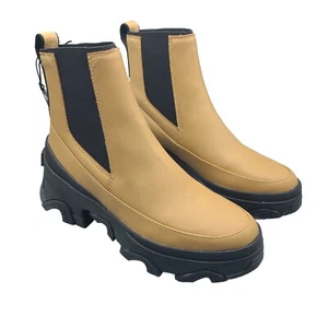 Sorel Brex Chelsea Womens Boots sand leather Waterproof Pull On Sz 9.5 40.5 New - Picture 1 of 7