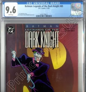 PRIMO: BATMAN Legends of Dark Knight #65 JOKER LOTDK DC comics 1994 NM+ 9.6 CGC - Picture 1 of 2