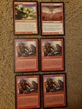 6 Mtg Nm/Lp Red 4x Lowland Giant/ Lagac Lizard/ Lightning Elemental