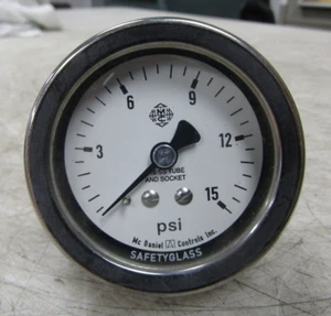 š„MCDANIEL 0-15 PSI MANOMETER - Bild 1 von 4