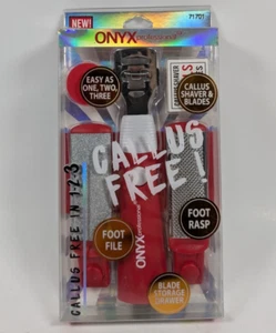 Onyx Professional Callus Free in 1-2-3 w/ Callus Shaver, Pumice Stone, Foot Rasp - Picture 1 of 2