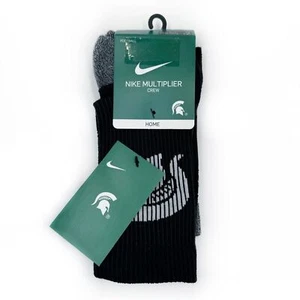 Nike Michigan State MSU Spartans Football Multiplier Crew Socks Mens Womens NCAA - Picture 1 of 10