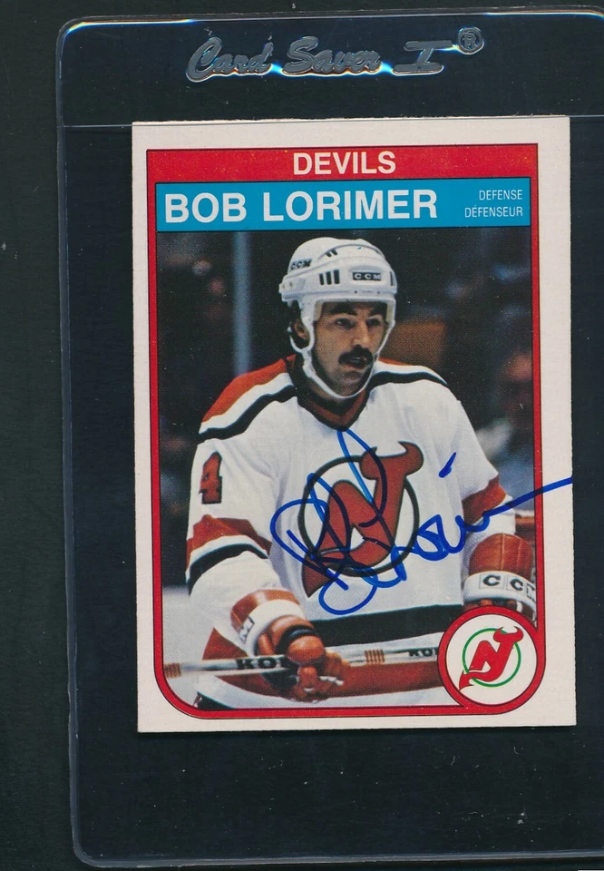 1982/83 O-Pee-Chee #142 Bob Lorimer Devils Signed Auto *A8885 - Image 1 of 1