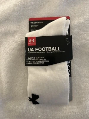 Under Armour UA 1 par Fútbol Sobre la pantorrilla Niños, NIÑOS, JÓVENES Grande 1-4 Blanco Foto 1 de 3