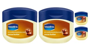 2 Vaseline Petroleum Jelly Cocoa Butter 8.45 FL OZ + 2 travel Size (pack of 2+2) - Picture 1 of 9