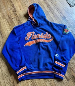 Vintage 90s Starter Florida Gators NCAA Script Hoodie Sweatshirt Mens Size L - Picture 1 of 5