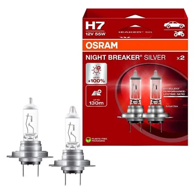 OSRAM Night Breaker Silver H7 Lampada Faro Auto +100% Luce - Immagine 1 di 4