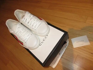 CL/HERREN GUCCI SNEAKER/WEISS/LEDER/FLAGGE/LOGO/ROT+GRÜN/GR.7,5! - Bild 1 von 12