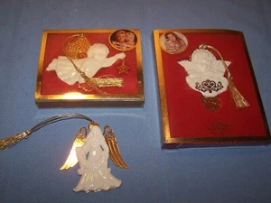 Lenox Set of 3 China & Gold Filagree Angel Ornaments*MADE IN USA*Kathy Gifford* - Picture 1 of 5