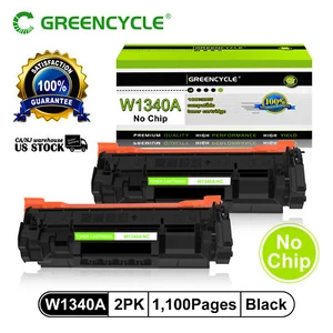 Greencycle 2PK W1340A 134A No Chip Toner Cartridge For HP Laserjet MFP M234sdwe - Picture 1 of 24