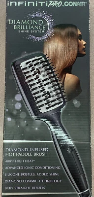 Conair - Infiniti PRO Diamond Brilliance Hot Paddle Brush,  Black **BRAND NEW** - Image 1 of 3