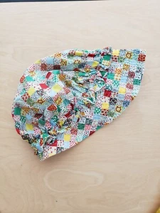 Patchworkcotton Fabric Bonnet Vintage 70s Youth Sized - Picture 1 of 6